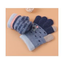 Babyhug  Woollen Gloves with Star Applique - Navy