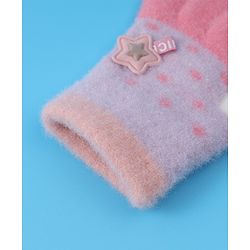 Babyhug  Woollen Gloves with Star Applique - Lavender