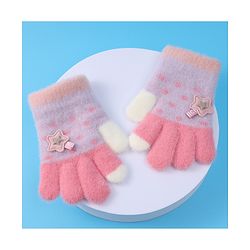 Babyhug  Woollen Gloves with Star Applique - Lavender