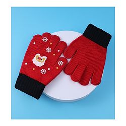 Babyhug Woollen Gloves with Owl Print - Red