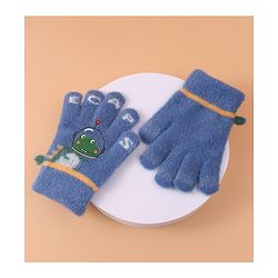 Babyhug Woollen Gloves with Crocodile Print - Navy