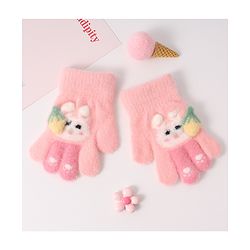 Babyhug Woollen Gloves with Bunny Print - Blue