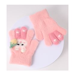 Babyhug Woollen Gloves with Bunny Print - Blue