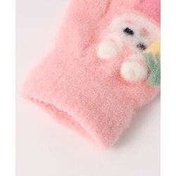 Babyhug Woollen Gloves with Bunny Print - Blue