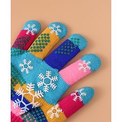 Babyhug Woollen Gloves with Snow Print - Multicolor