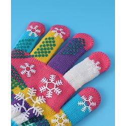 Babyhug Woollen Gloves with Snow Print - Multicolor