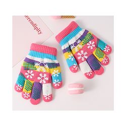 Babyhug Woollen Gloves with Snow Print - Multicolor
