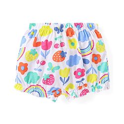 Babyhug 100% Cotton Knit Bloomers with Floral & Strawberry Print Pack of 3 - Multicolour