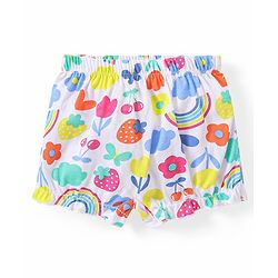 Babyhug 100% Cotton Knit Bloomers with Floral & Strawberry Print Pack of 3 - Multicolour