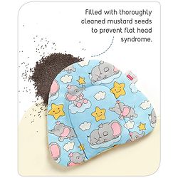Babyhug Cloud Shaped Head Shaping Rai ( Mustard Seed ) Pillow Cloud Print- Pink