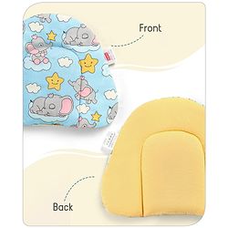 Babyhug Cloud Shaped Head Shaping Rai ( Mustard Seed ) Pillow Cloud Print- Pink