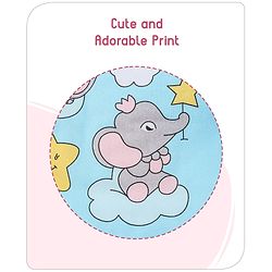 Babyhug Cotton Elephant Print Bedding Set Pack of 4 - Blue
