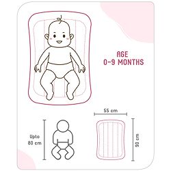 Babyhug Cotton Mattress Set with Mosquito Net Fox Print- Pista Green