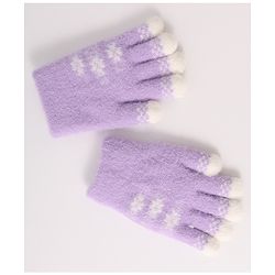 Babyhug Woollen Gloves with Floral Design - Lavender