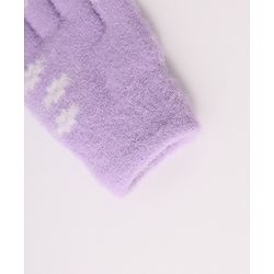 Babyhug Woollen Gloves with Floral Design - Lavender