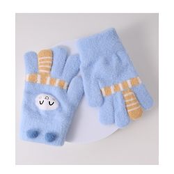Babyhug Woollen Designed Gloves - Light Blue