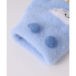 Babyhug Woollen Designed Gloves - Light Blue