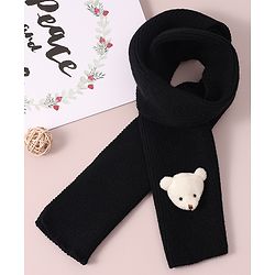 Babyhug Woollen Cap & Muffler Set with Bear Applique - Maroon