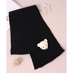 Babyhug Woollen Cap & Muffler Set with Bear Applique - Maroon