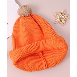 Babyhug Woollen Cap & Muffler Set with Bear Applique - Maroon