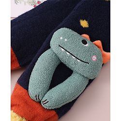 Babyhug Woolen Cap & Muffler Set with Pom Pom - Dark Blue