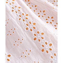 Babyhug Woven Frill Sleeves Frock With Bow Applique - White