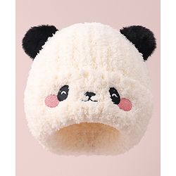Babyhug Woolen Cap with Applique - White