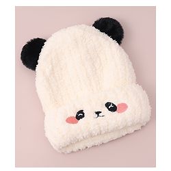 Babyhug Woolen Cap with Applique - White