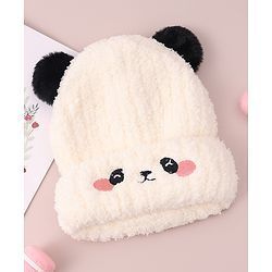 Babyhug Woolen Cap with Applique - White