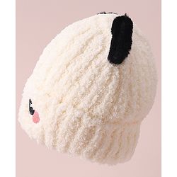 Babyhug Woolen Cap with Applique - White