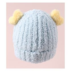 Babyhug Woolen Cap with Applique - White