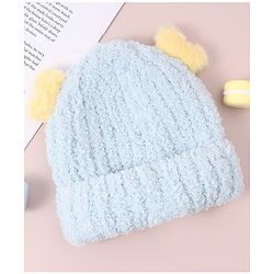 Babyhug Woolen Cap with Applique - White