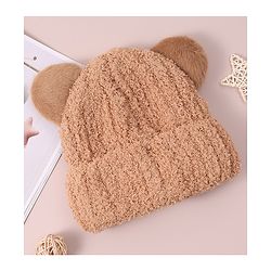 Babyhug Woolen Cap with Applique - White