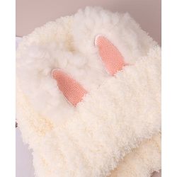 Babyhug Woolen Cap with Knot - White
