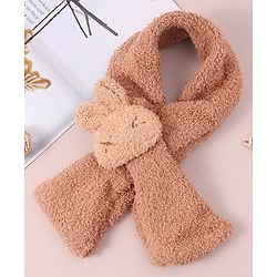 Babyhug Woollen Cap & Sets with Knot & Applique - Brown
