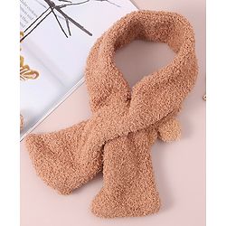 Babyhug Woollen Cap & Sets with Knot & Applique - Brown