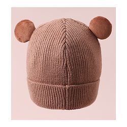 Babyhug Woollen Cap with Knot & Applique - Brown