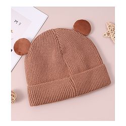 Babyhug Woollen Cap with Knot & Applique - Brown