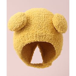Babyhug Woollen Cap with Applique - Yellow