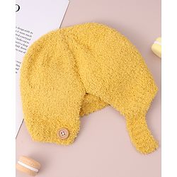 Babyhug Woollen Cap with Applique - Yellow