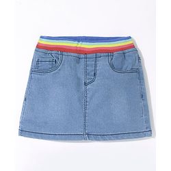 Babyhug Denim Stretchable Skirt - Blue
