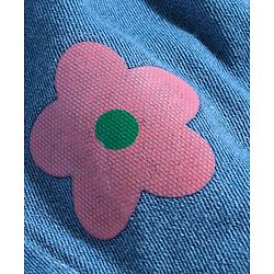 Babyhug Full Length Denim Washed Jeans with Stretch Floral Print - Blue