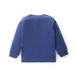Babyhug Single Jersey Knit Full Sleeves T-Shirt & Denim Jeans Set With Animals Embroidery - Blue