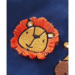 Babyhug Single Jersey Knit Full Sleeves T-Shirt & Denim Jeans Set With Animals Embroidery - Blue