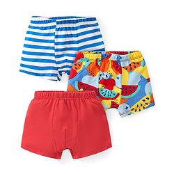 Babyhug 100% Cotton Trunk with Stripes & Tropical Print Pack Of 3 - Multicolor