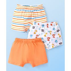 Babyhug 100% Cotton Trunk with Stripes & Animal Print Pack Of 3 - Multicolor