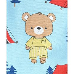 Babyhug Single Jersey Full Sleeve Night Suit Bear & Camping Print - Blue