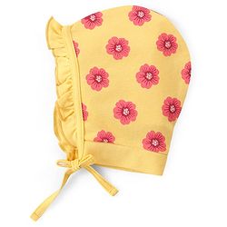 Babyhug 100% Cotton Bonnet Cap with Floral Print Pack of 2 - Multicolor