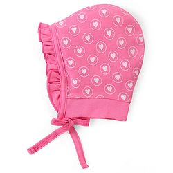 Babyhug 100% Cotton Cap with Knot Heart Print Pack of 2 - Pink & Green
