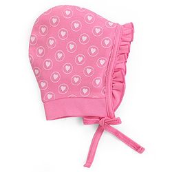 Babyhug 100% Cotton Cap with Knot Heart Print Pack of 2 - Pink & Green